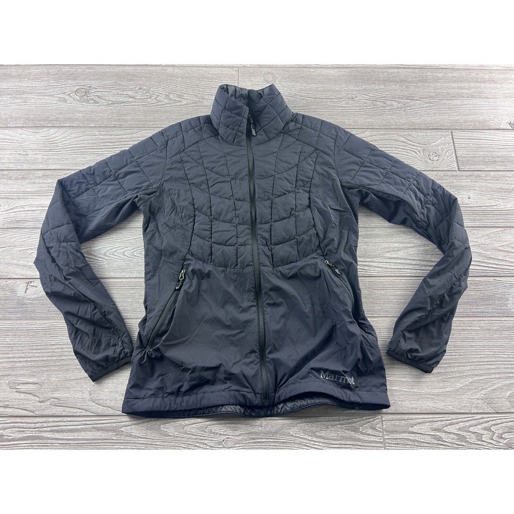 Marmot Womens Black Quilted Full Zip Puffer Jacket Lightweight Outdoor Coat 1940